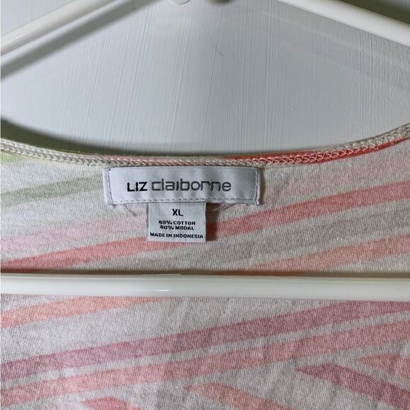 Liz Claiborne XL Multicolor‎ Stripes Top - Picture 3 of 4